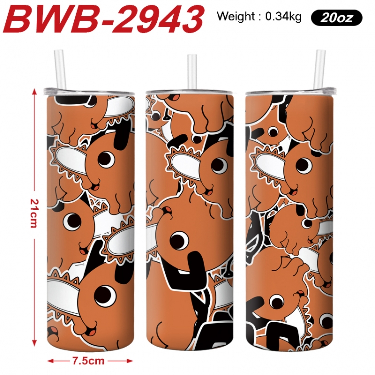 Chainsaw man Anime printing insulation cup straw cup 21X7.5CM BWB-2943A