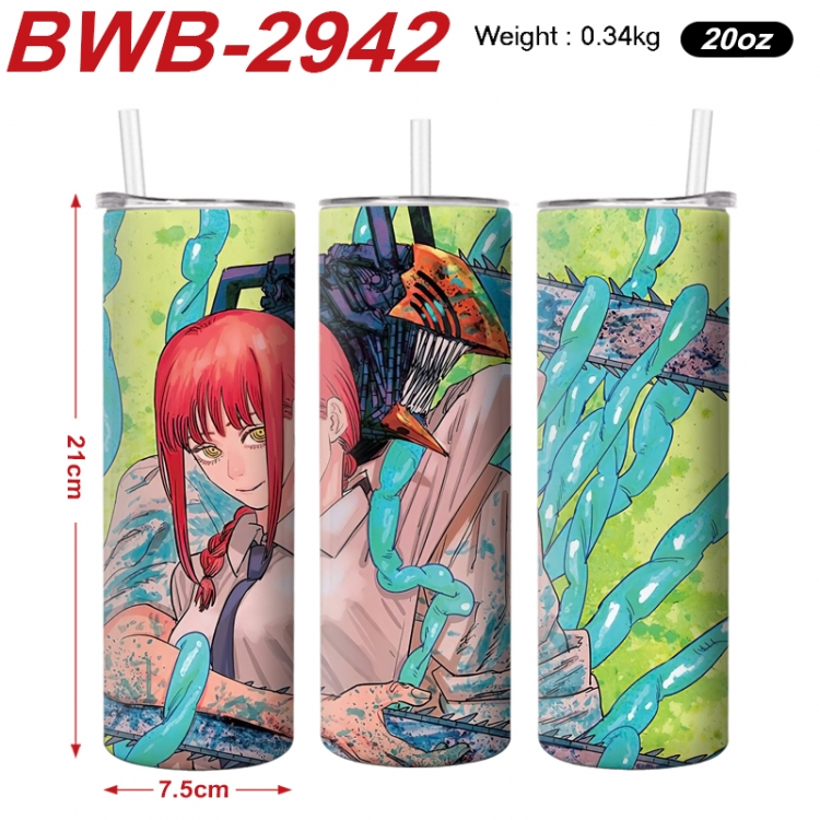 Chainsaw man Anime printing insulation cup straw cup 21X7.5CM  BWB-2942A