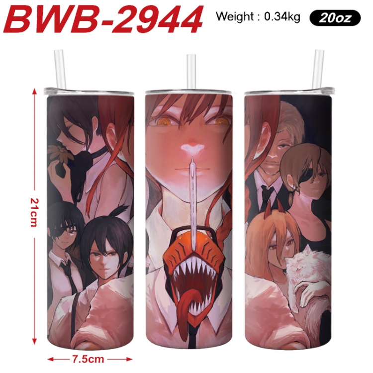 Chainsaw man Anime printing insulation cup straw cup 21X7.5CM  BWB-2944A