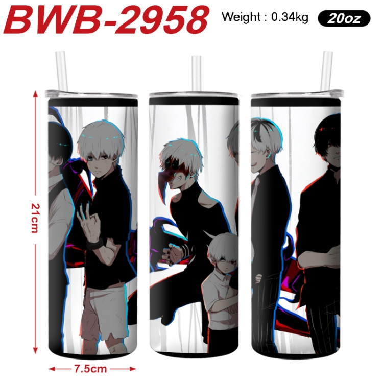 Tokyo Ghoul Anime printing insulation cup straw cup 21X7.5CM BWB-2958A