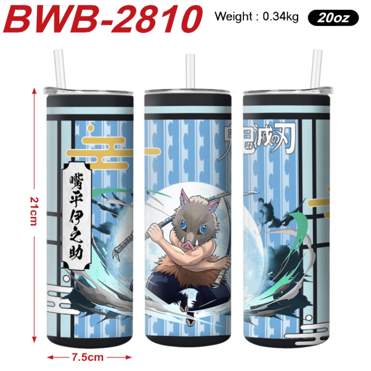 Demon Slayer Kimets Anime printing insulation cup straw cup 21X7.5CM BWB-2810A