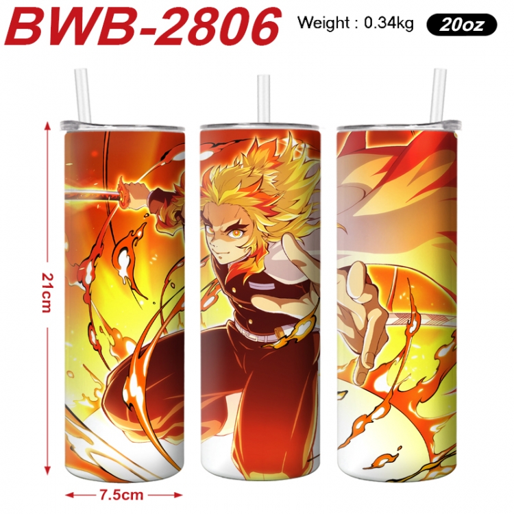Demon Slayer Kimets Anime printing insulation cup straw cup 21X7.5CM BWB-2806A