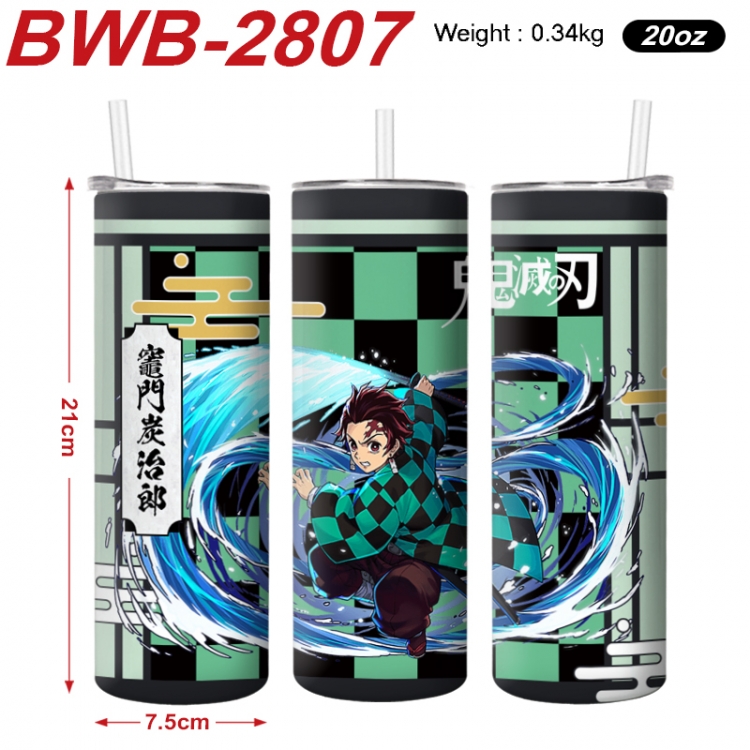 Demon Slayer Kimets Anime printing insulation cup straw cup 21X7.5CM BWB-2807A