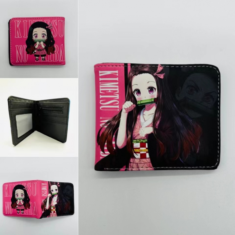 Demon Slayer Kimets Full color  Two fold short card case wallet 11X9.5CM 2033