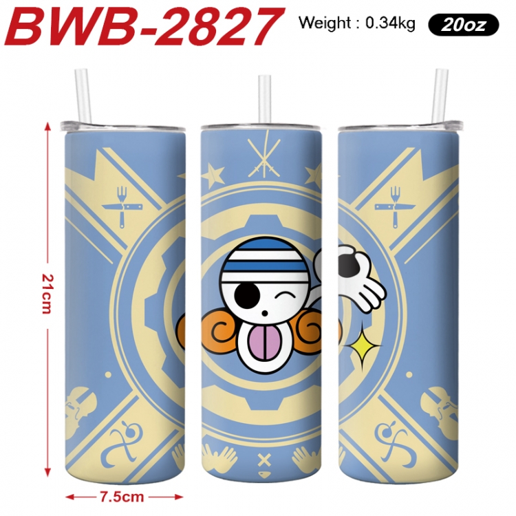 One Piece Anime printing insulation cup straw cup 21X7.5CM BWB-2827A