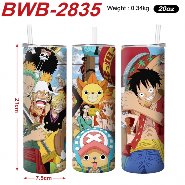 One Piece Anime printing insulation cup straw cup 21X7.5CM BWB-2835A