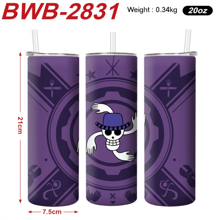 One Piece Anime printing insulation cup straw cup 21X7.5CM BWB-2831A