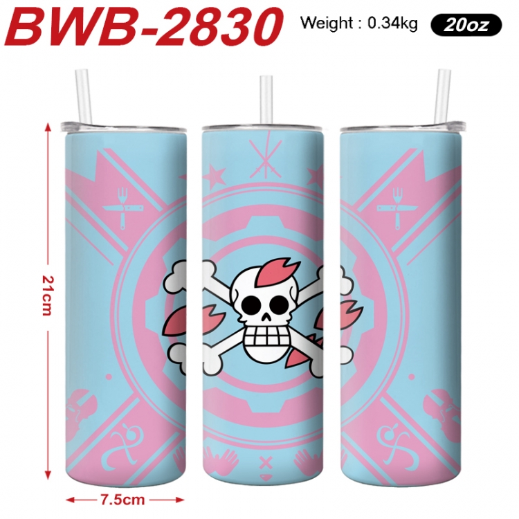 One Piece Anime printing insulation cup straw cup 21X7.5CM BWB-2830A