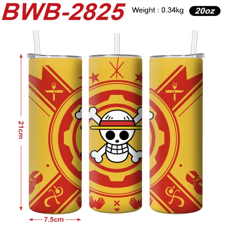 One Piece Anime printing insulation cup straw cup 21X7.5CM BWB-2825A