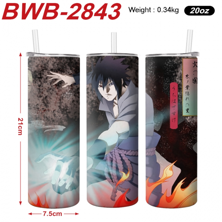 Naruto Anime printing insulation cup straw cup 21X7.5CM BWB-2843A