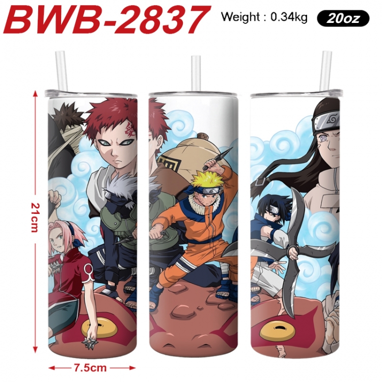 Naruto Anime printing insulation cup straw cup 21X7.5CM BWB-2837A