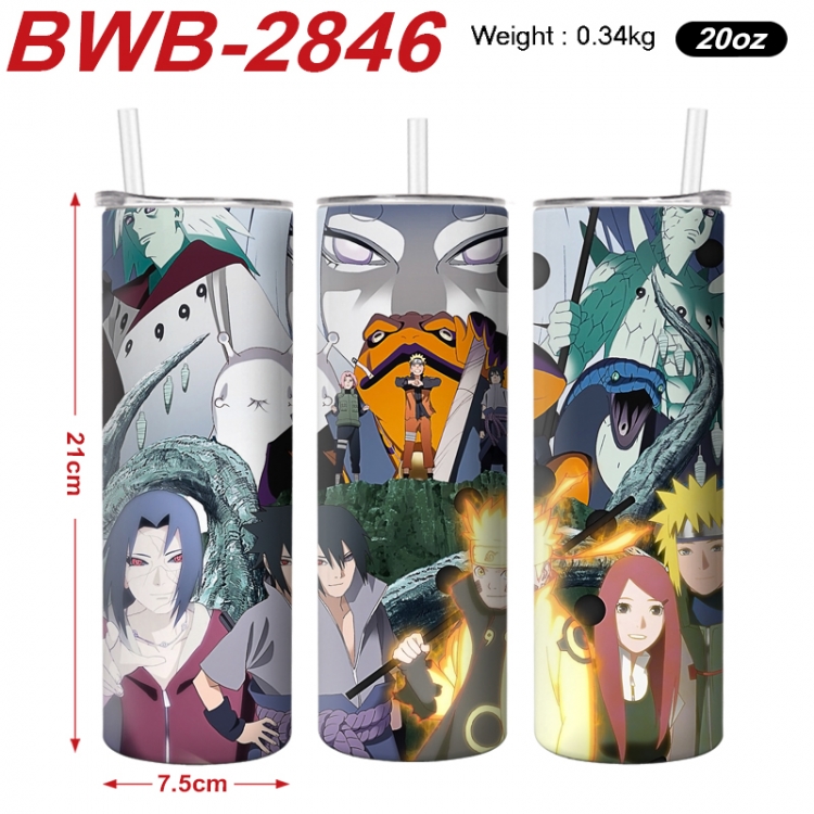Naruto Anime printing insulation cup straw cup 21X7.5CM BWB-2846A