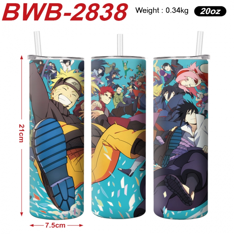 Naruto Anime printing insulation cup straw cup 21X7.5CM BWB-2838A