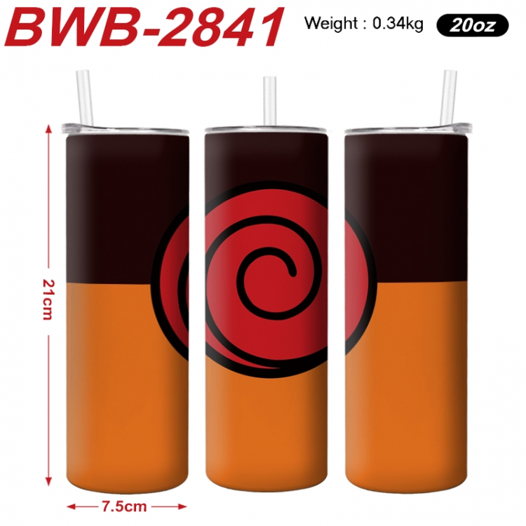 Naruto Anime printing insulation cup straw cup 21X7.5CM BWB-2841A