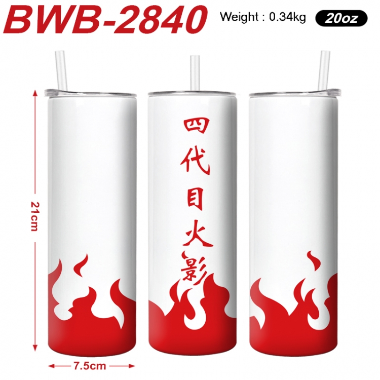 Naruto Anime printing insulation cup straw cup 21X7.5CM BWB-2840A