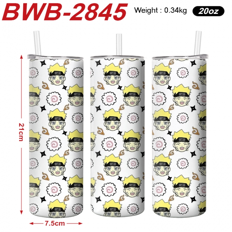 Naruto Anime printing insulation cup straw cup 21X7.5CM BWB-2845A