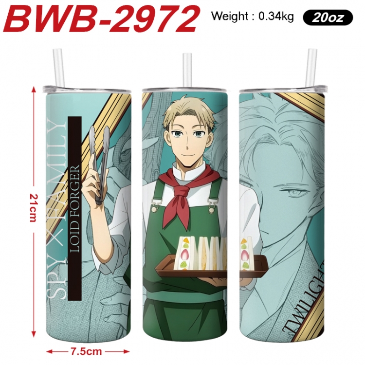 SPY×FAMILY Anime printing insulation cup straw cup 21X7.5CM BWB-2972A