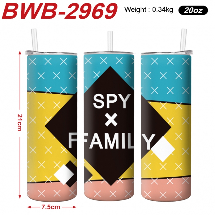 SPY×FAMILY Anime printing insulation cup straw cup 21X7.5CM BWB-2969A