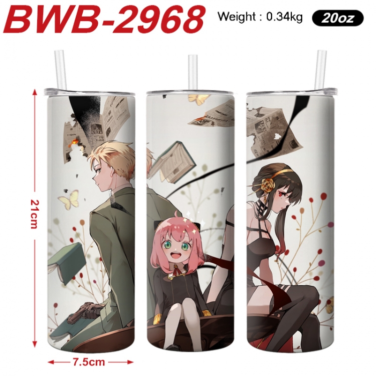 SPY×FAMILY Anime printing insulation cup straw cup 21X7.5CM BWB-2968A