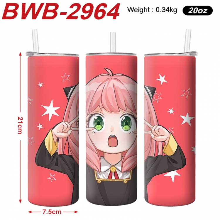 SPY×FAMILY Anime printing insulation cup straw cup 21X7.5CM BWB-2964A