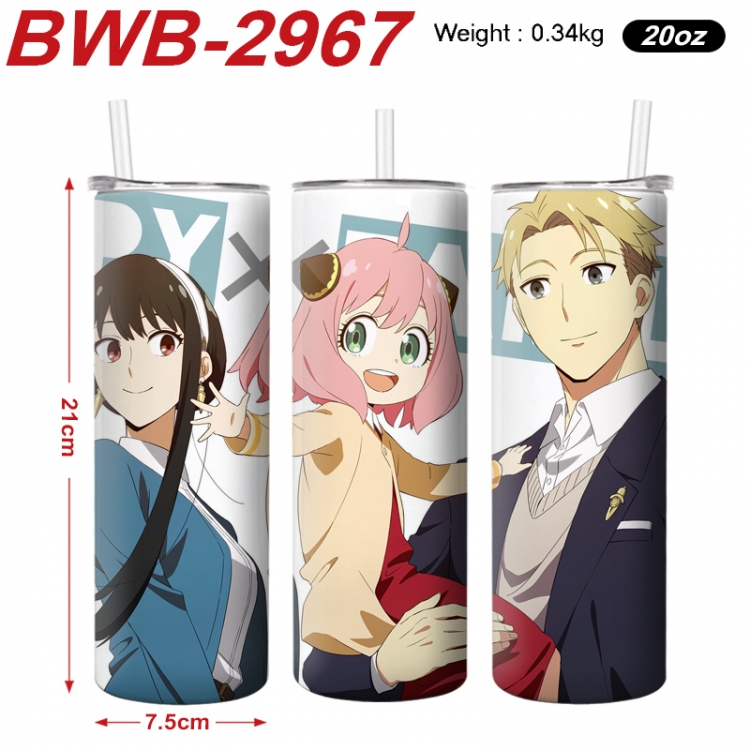 SPY×FAMILY Anime printing insulation cup straw cup 21X7.5CM BWB-2967A