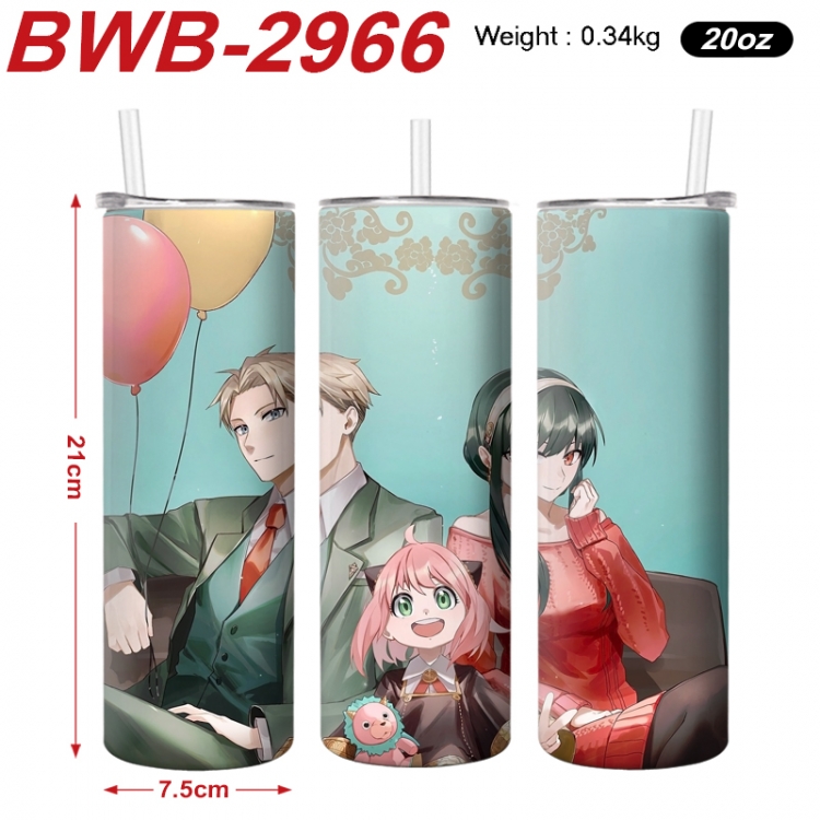 SPY×FAMILY Anime printing insulation cup straw cup 21X7.5CM BWB-2966A