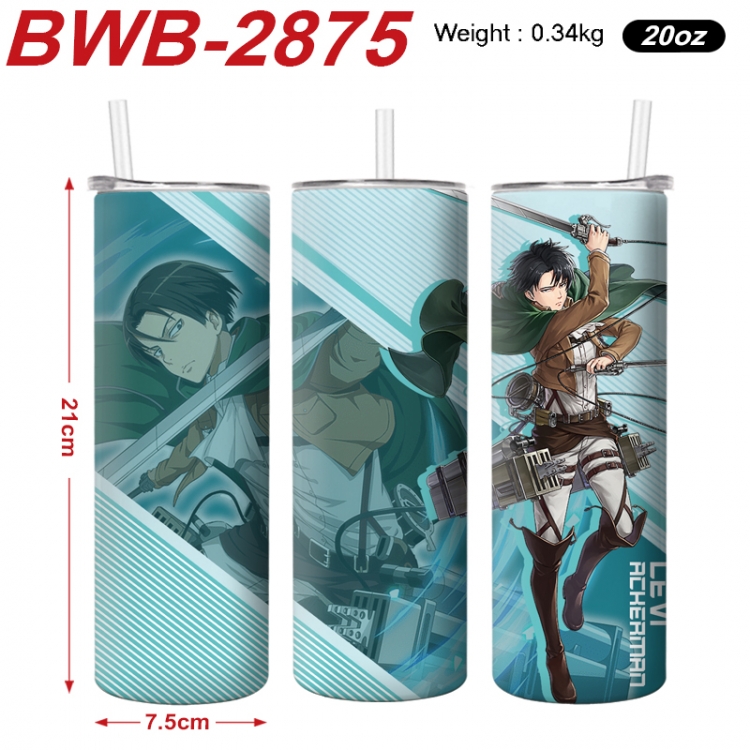 Shingeki no Kyojin Anime printing insulation cup straw cup 21X7.5CM  BWB-2875A