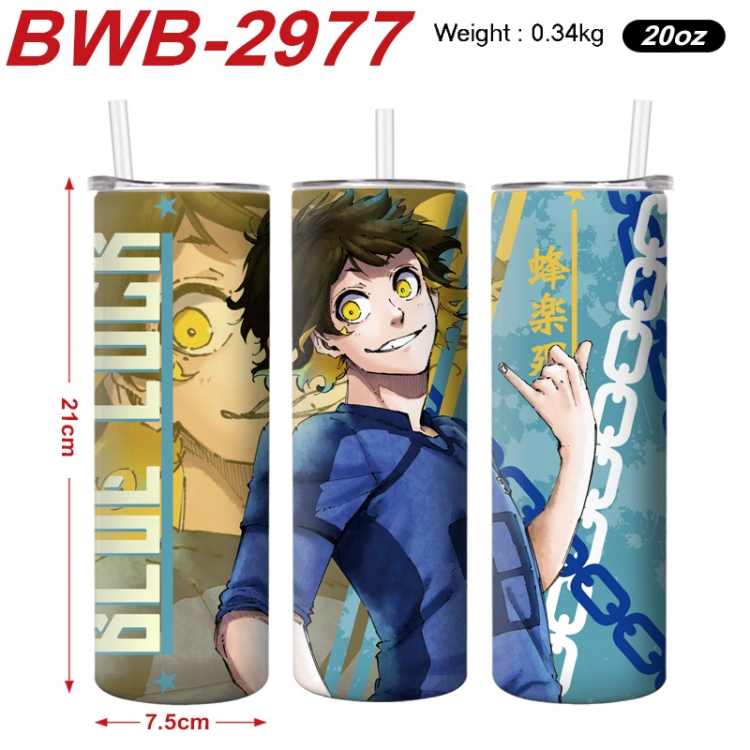 BLUE LOCK Anime printing insulation cup straw cup 21X7.5CM BWB-2977A