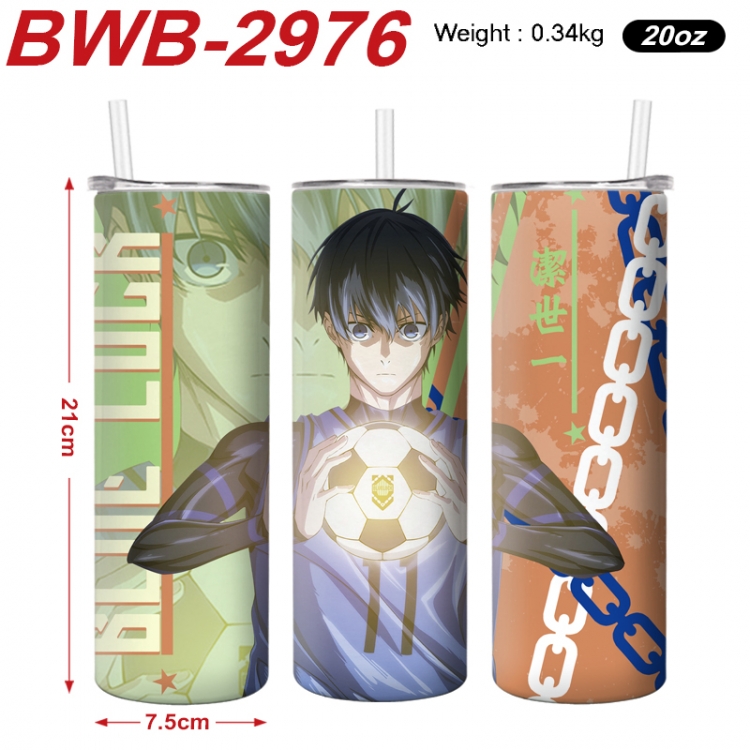 BLUE LOCK Anime printing insulation cup straw cup 21X7.5CM BWB-2976A