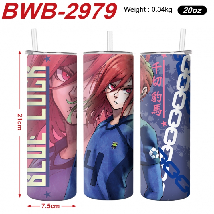 BLUE LOCK Anime printing insulation cup straw cup 21X7.5CM  BWB-2979A