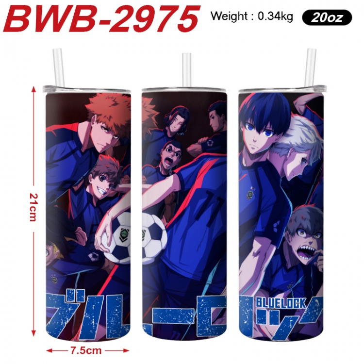 BLUE LOCK Anime printing insulation cup straw cup 21X7.5CM BWB-2975A