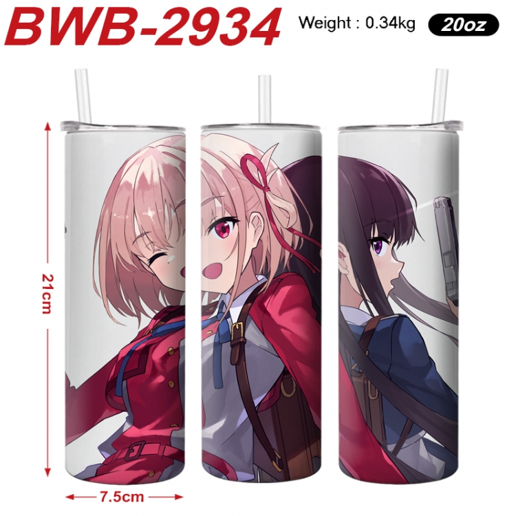 Lycoris Recoil Anime printing insulation cup straw cup 21X7.5CM BWB-2934A