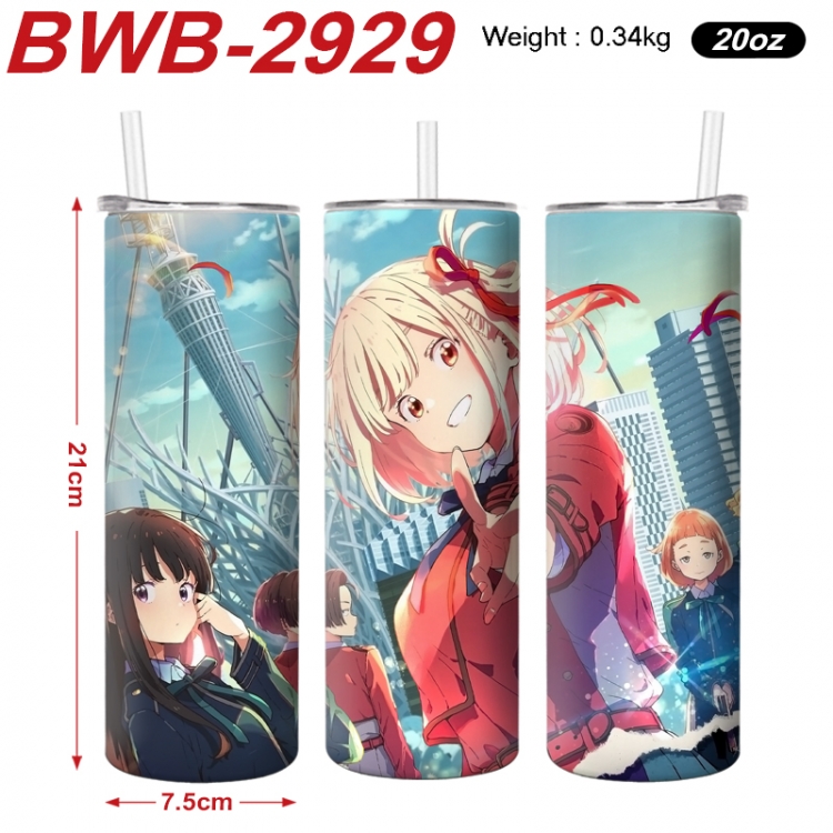 Lycoris Recoil Anime printing insulation cup straw cup 21X7.5CM BWB-2929A