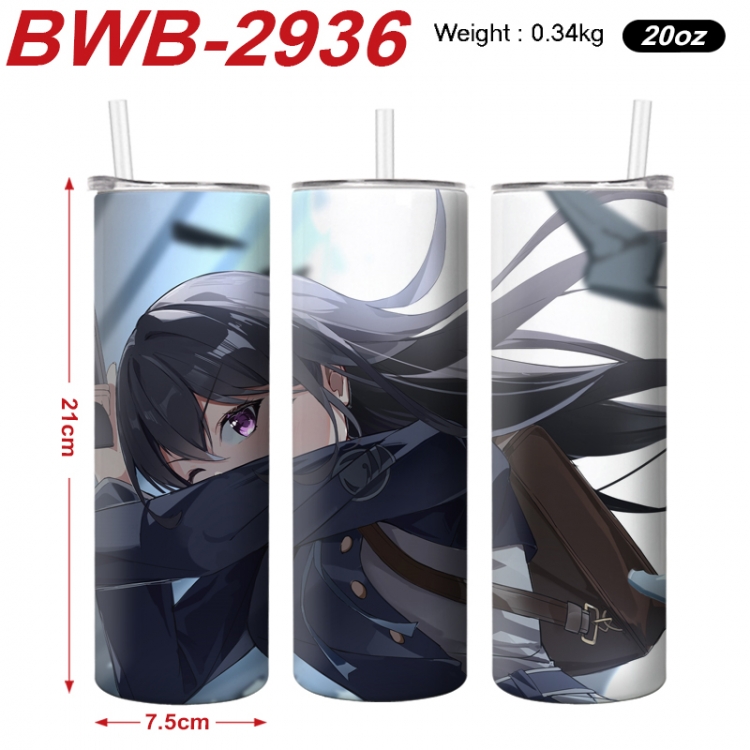 Lycoris Recoil Anime printing insulation cup straw cup 21X7.5CM BWB-2936A