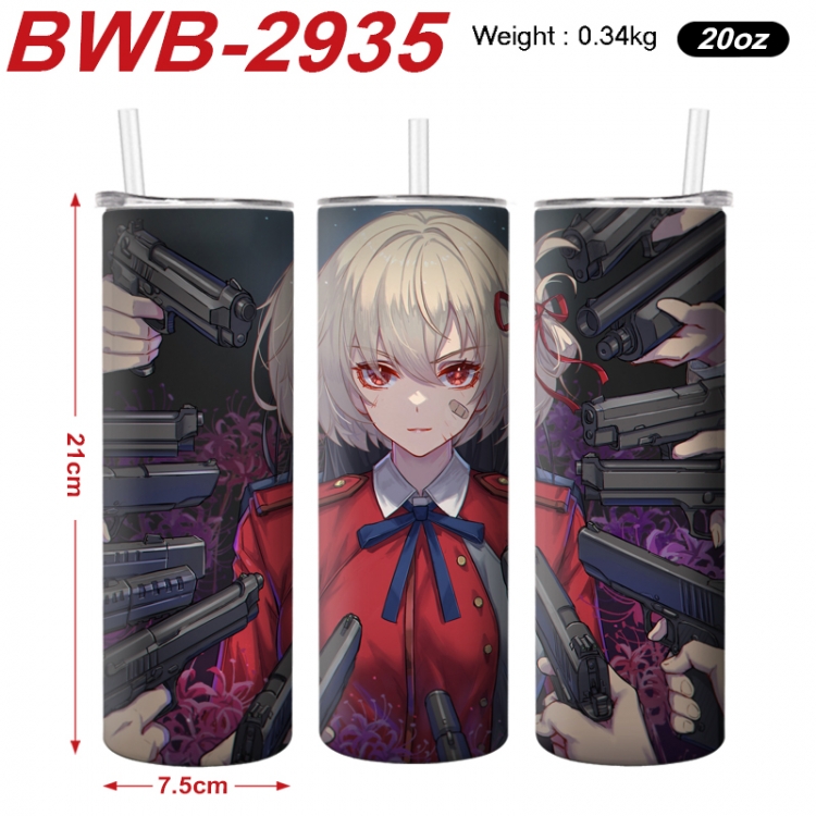 Lycoris Recoil Anime printing insulation cup straw cup 21X7.5CM  BWB-2935A