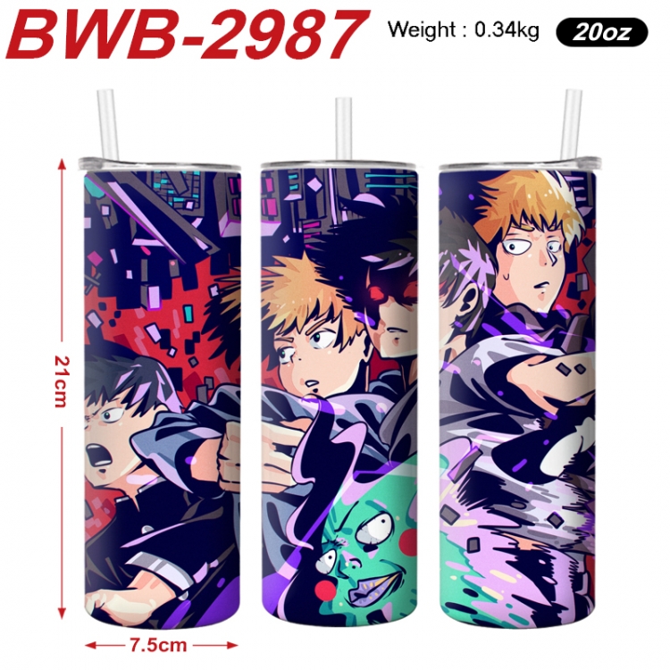 Mob Psycho 100 Anime printing insulation cup straw cup 21X7.5CM BWB-2987A