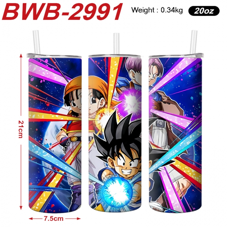 DRAGON BALL Anime printing insulation cup straw cup 21X7.5CM BWB-2991A