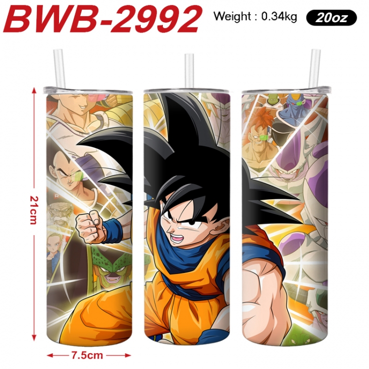 DRAGON BALL Anime printing insulation cup straw cup 21X7.5CM BWB-2992A