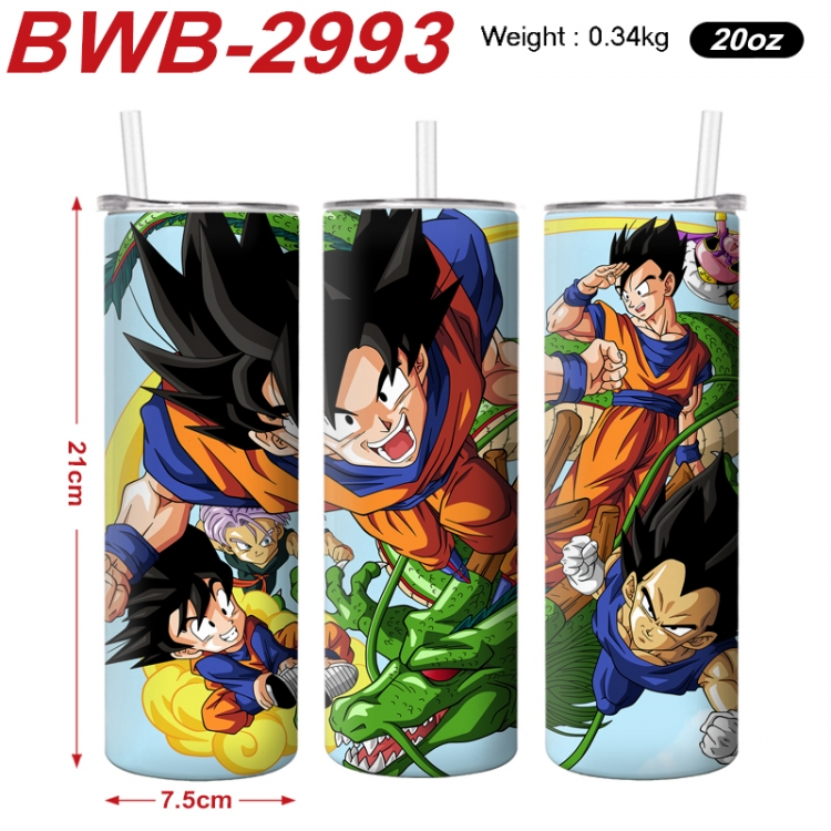 DRAGON BALL Anime printing insulation cup straw cup 21X7.5CM BWB-2993A