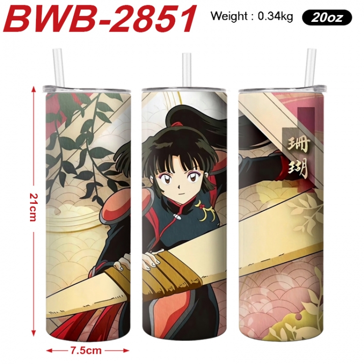 Inuyasha Anime printing insulation cup straw cup 21X7.5CM BWB-2851A