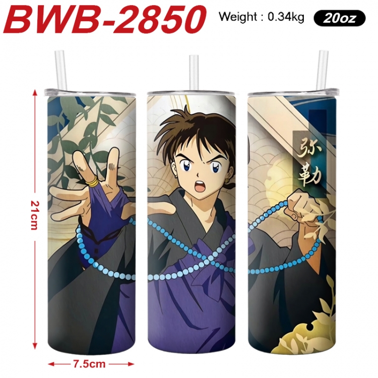 Inuyasha Anime printing insulation cup straw cup 21X7.5CM BWB-2850A