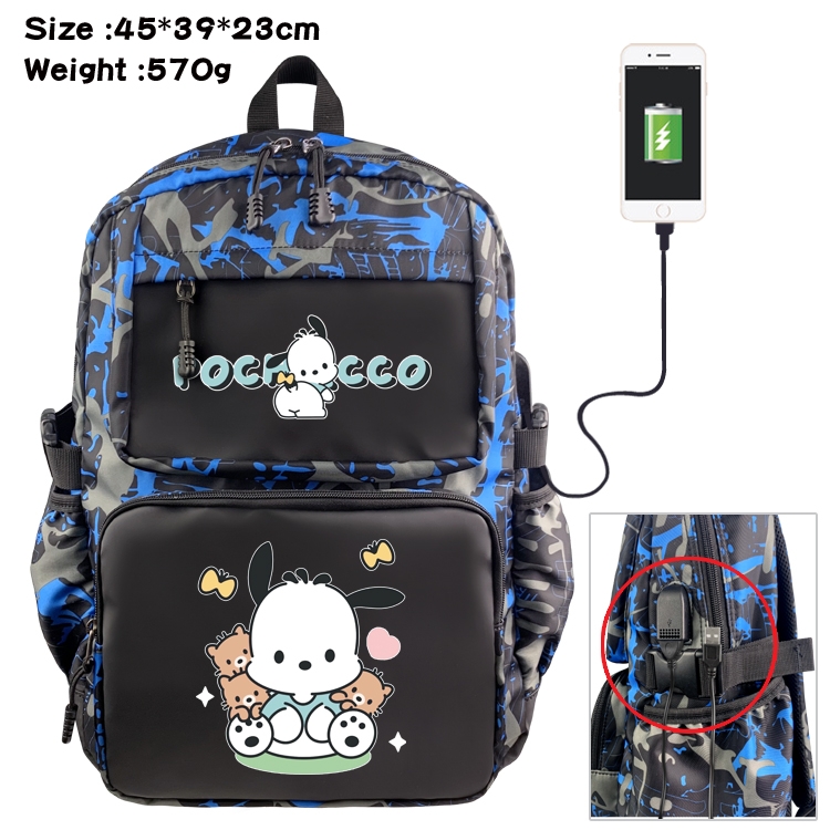 sanrio Anime waterproof nylon camouflage backpack School Bag 45X39X23CM
