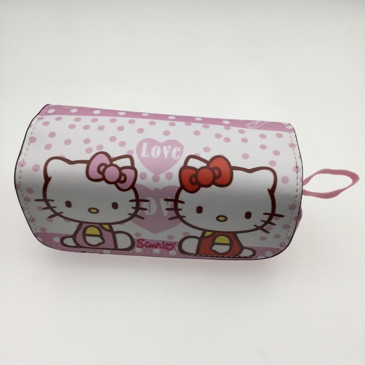 hellokitty  Double zipper PU student stationery box pencil case 20X10X7.5M