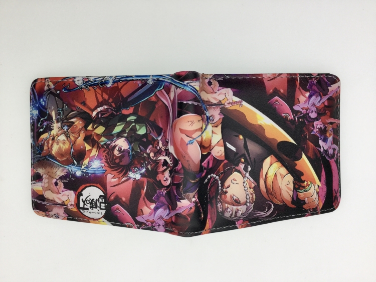 Demon Slayer Kimets Anime two fold  Short wallet 11X9.5CM B1485