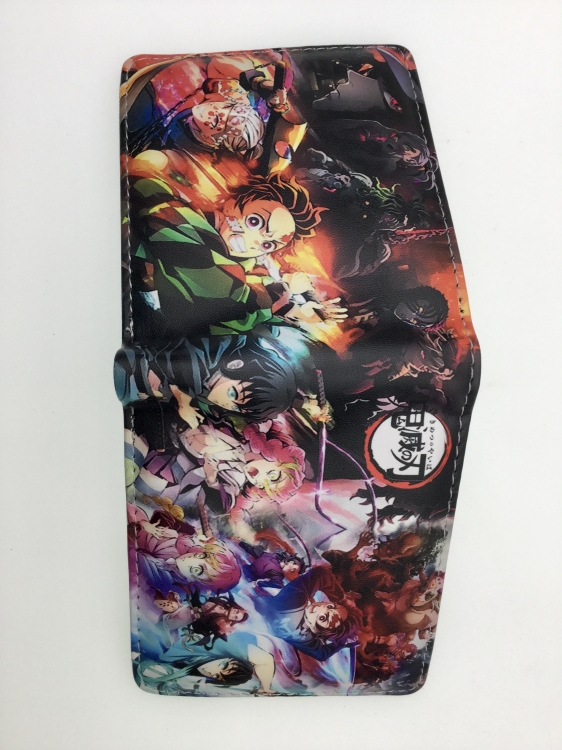 Demon Slayer Kimets Anime two fold  Short wallet 11X9.5CM B1484