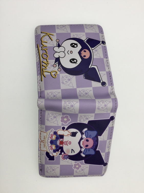 Kuromi Anime two fold  Short wallet 11X9.5CM B1489