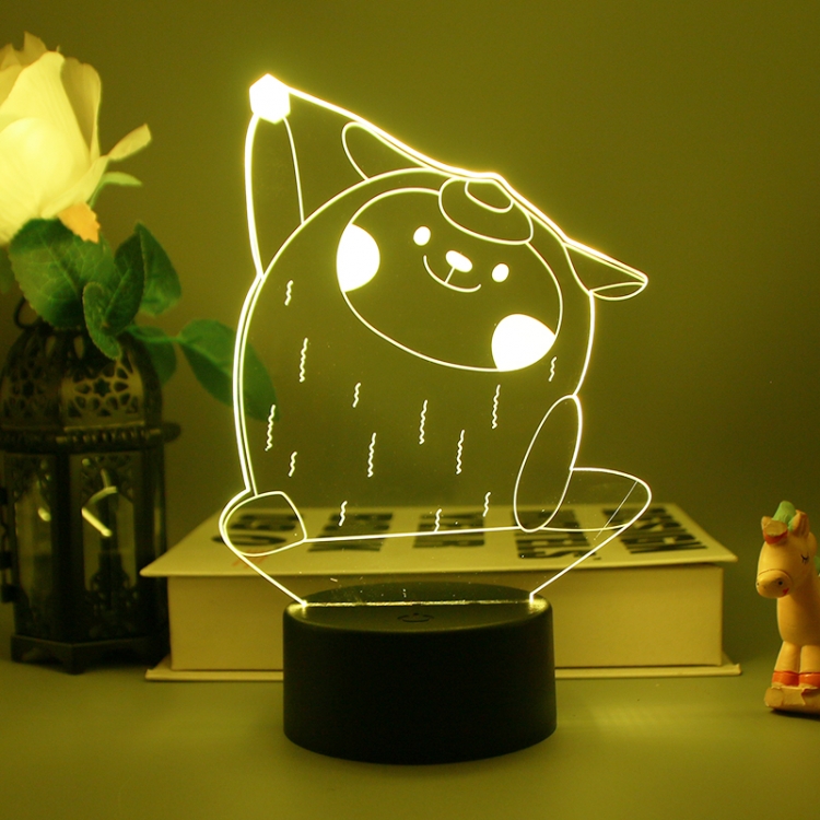 Egg Party 3D night light USB touch switch colorful acrylic table lamp BLACK BASE