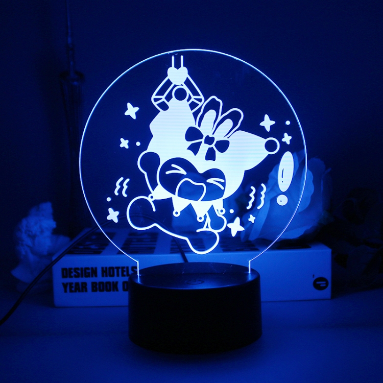 Gemini 3D night light USB touch switch colorful acrylic table lamp BLACK BASE