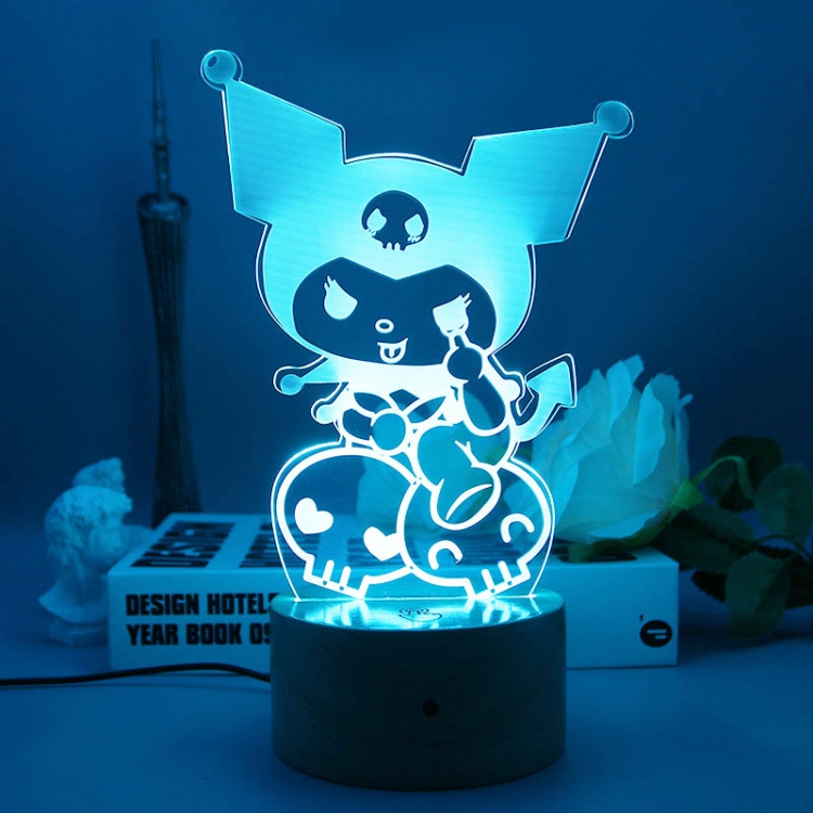 Kuromi 3D night light USB touch switch colorful acrylic table lamp BLACK BASE