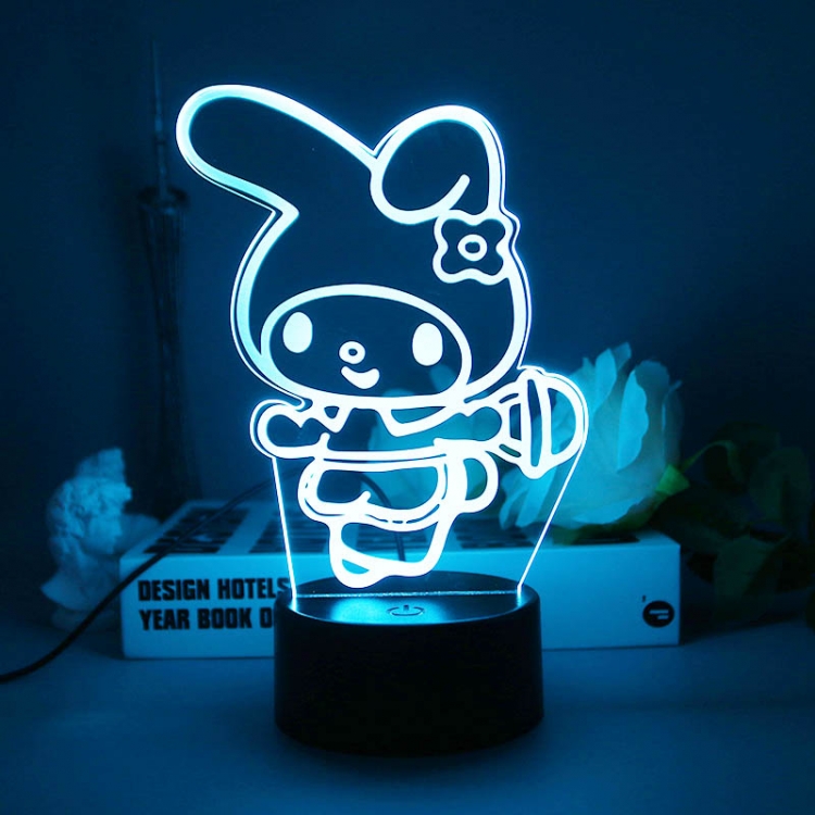Melody 3D night light USB touch switch colorful acrylic table lamp BLACK BASE
